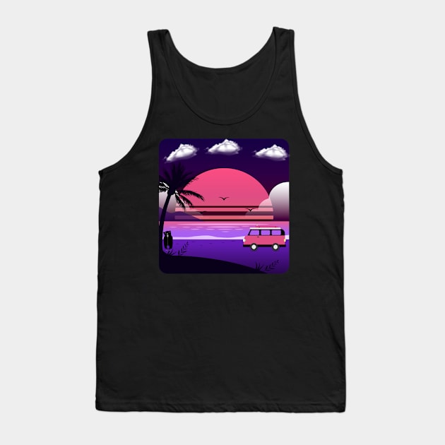 funny bear singing at the beach Tank Top by gmnglx